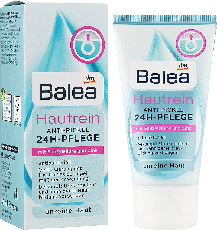 Денний крем-флюїд для обличчя - Balea Hautrein Anti-Pickel 24h Pflege — фото N2