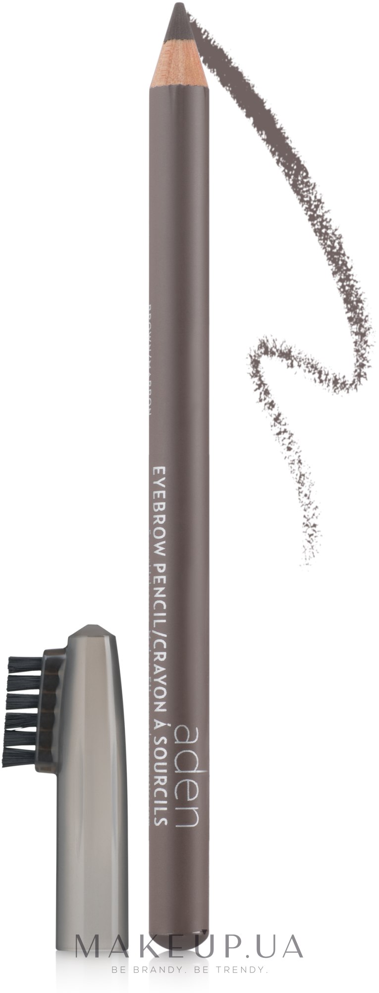 Карандаш для бровей со щёткой - Aden Cosmetics Eyebrow Pencil — фото 074 - Grey