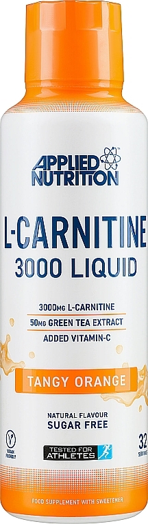 Рідкий L-карнітин "Гострий апельсин", 3000 мг - Applied Nutrition L-Carnitine Liquid Tangy Orange — фото N1
