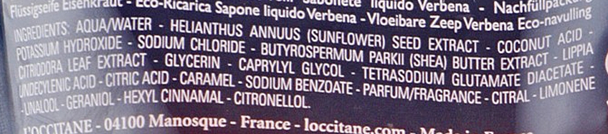 Мило рідке "Вербена" - L'Occitane Verbena Liquid Soap (дой-пак) — фото N3