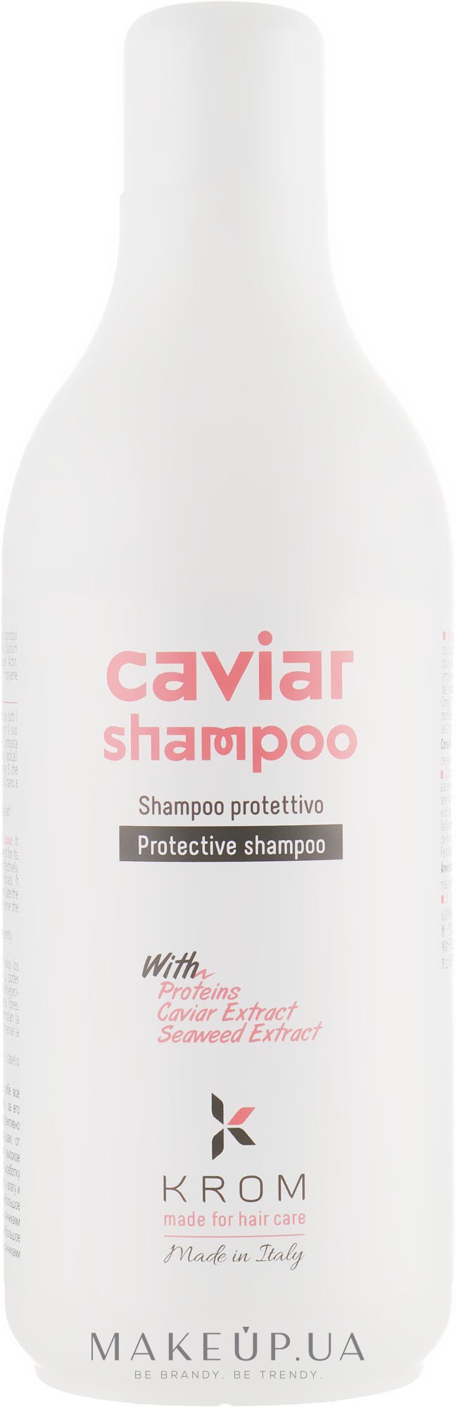 Шампунь защитный с протеинами, экстрактом икры, экстрактом морских водорослей - Krom Caviar Shampoo — фото 1000ml