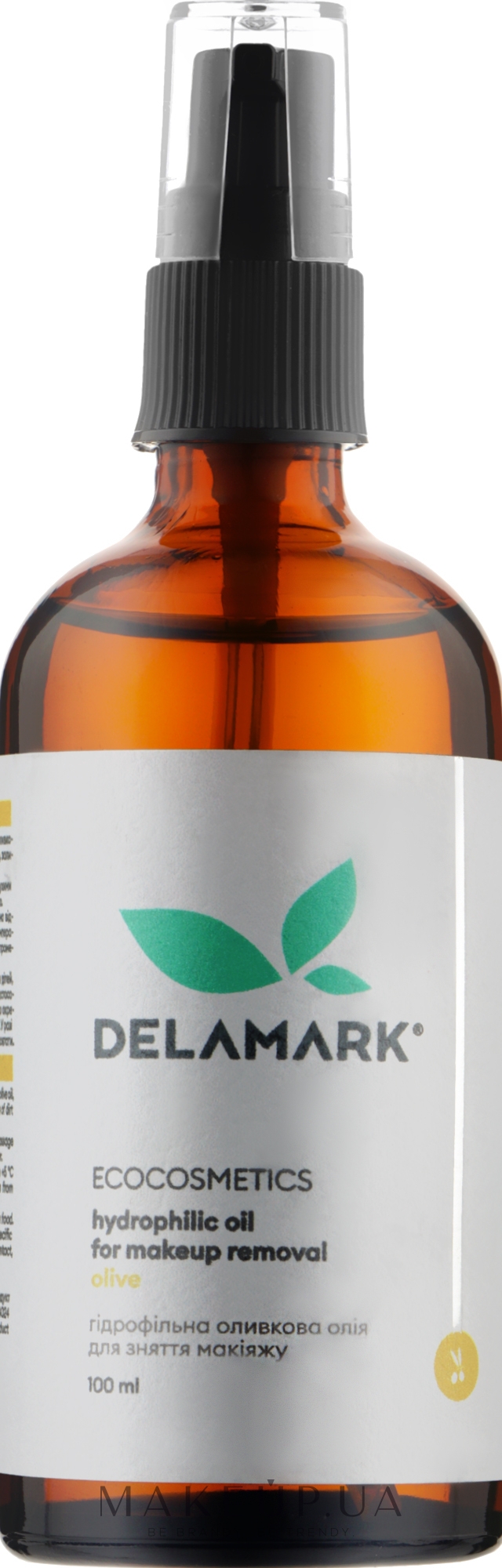 Гидрофильное масло для удаления макияжа "Оливковое" - DeLaMark Hydrophilic Olive Oil For Makeup Removal — фото 100ml