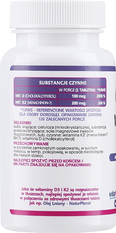 Витамин D3 + K2, в таблетках - NaturPlanet Vitamin D3 + K2 Max 4000IU + 200 mcg — фото N4