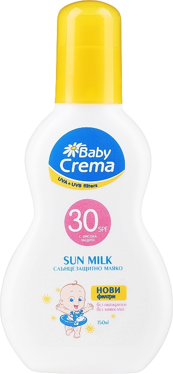 Сонцезахисний спрей-молочко для обличчя та тіла - Baby Crema Sun Milk SPF 30+ — фото N1