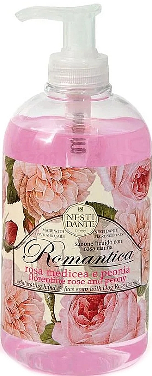Рідке мило "Флорентійська троянда й півонія" - Nesti Dante Romantica Dante Rose & Peony Liquid Soap — фото N1