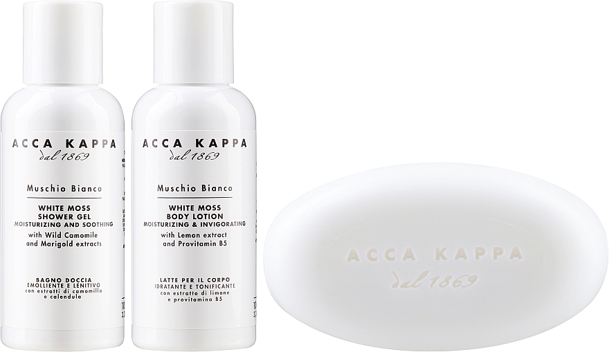 Набор - Acca Kappa White Moss (sh/gel/100ml + b/lot/100ml + soap/150g) — фото N2