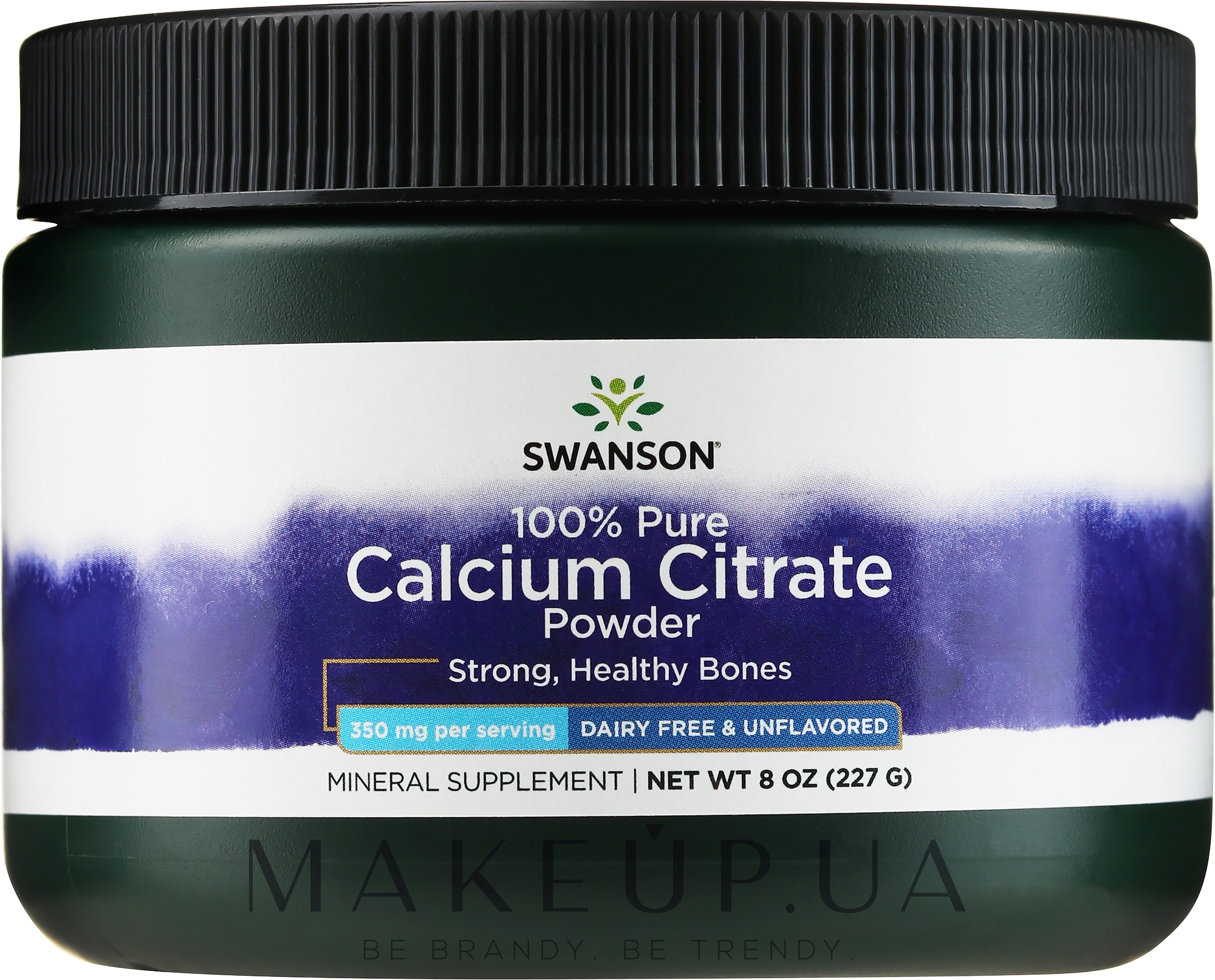 Пищевая добавка в порошке "Цитрат кальция" - Swanson Calcium Citrate Powder 100% Pure And Dair Free — фото 227g