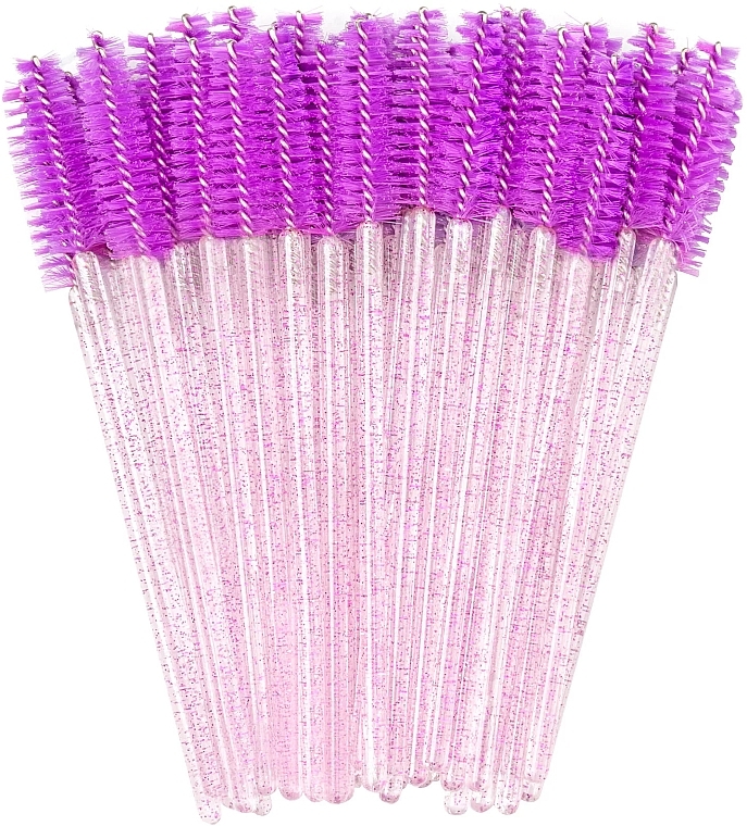 Щеточка для ресниц и бровей, розовая + розовая ручка с блестками - Clavier  — фото N1