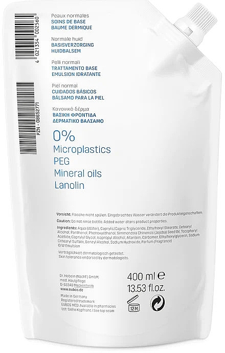 Бальзам для ухода за нормальной кожей - Eubos Med Basic Skin Care Dermal Balsam Refill (запасной блок) — фото N2