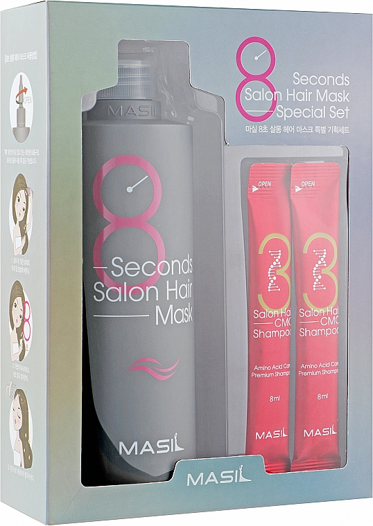 Набір - Masil 8 Seconds Salon Hair Set (mask/350ml + shm/2*8ml) — фото N1