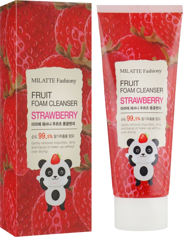 Пінка для вмивання "Полуниця" - Milatte Fruit Foam Cleanser Strawberry — фото N1