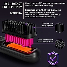 Бездротова щітка-вирівнювач для волосся, чорна - Aimed Hair Straightener Brush Wireless — фото N3