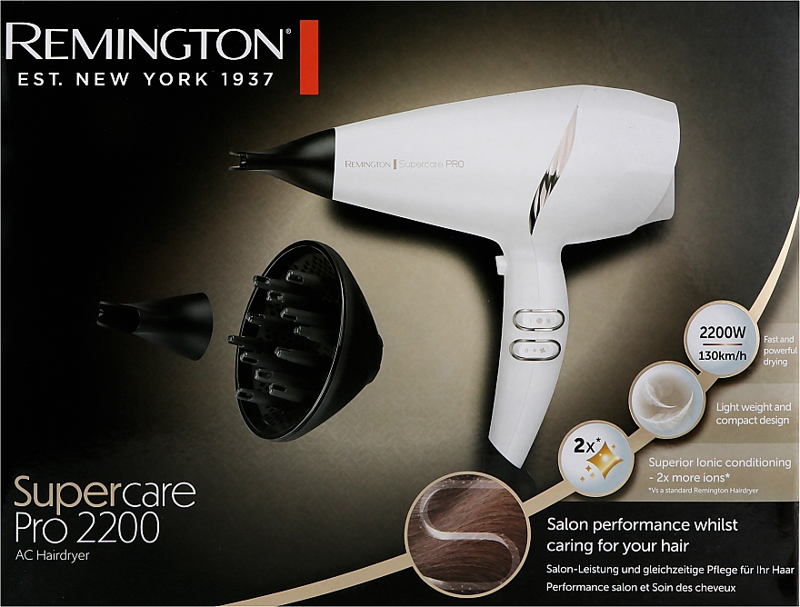 Фен для волос - Remington AC7200W PRO 2200 AC White — фото N2