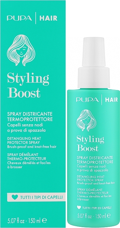 Розплутувальний термозахисний спрей для волосся - Pupa Styling Boost Detangling Heat Protector Spray — фото N2