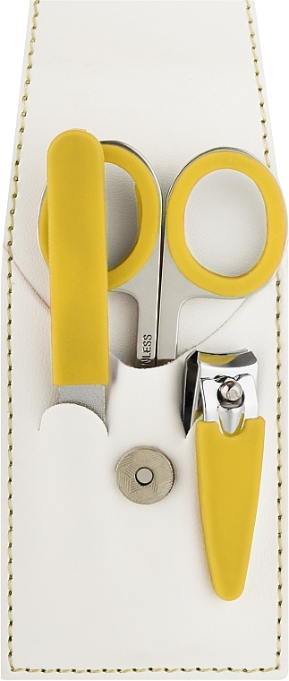Маникюрный набор, 3 предмета, желтый - Merci 1180SMS — фото N1