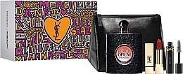 Духи, Парфюмерия, косметика Yves Saint Laurent Black Opium - Набор (edp/90ml + lipstick/1,3g + mascara/2ml + bag/1pc)
