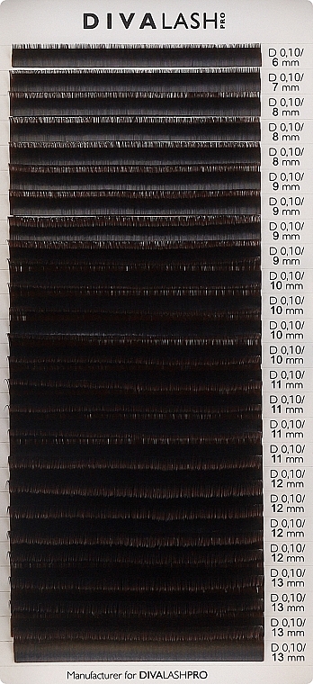 Ресницы для наращивания D 0.10 (6-13 мм), 25 линий, coffee - Divalashpro — фото N1