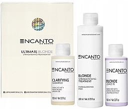 Набір - Encanto Ultimate Blonde Straightening Treatment Kit (shm/100ml + treatment/200ml + leave/in/100ml) — фото N1
