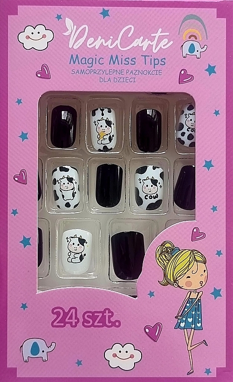 Накладні нігті для дітей "Корівка", 912 - Deni Carte Magic Miss Tips — фото N1