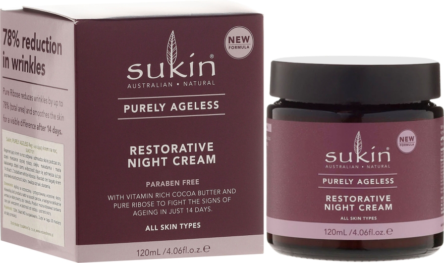 Антивіковий нічний крем для обличчя - Sukin Purely Ageless Night Cream — фото N1