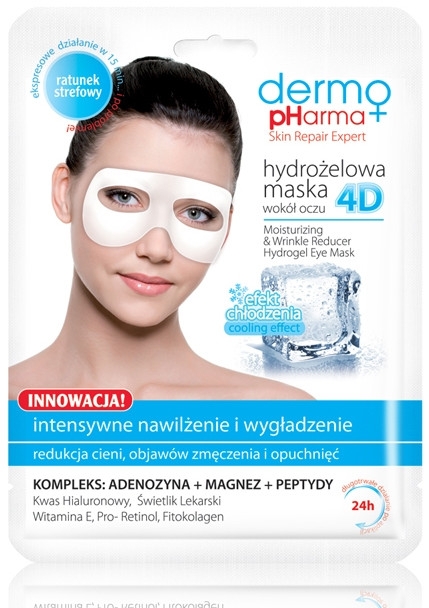 Маска для кожи вокруг глаз - Dermo Pharma 4D Moisturizing & Wrinkle Reduct Hydrogel Eye Mask — фото N1