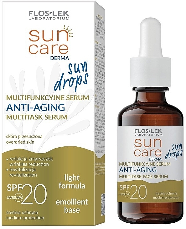 Багатофункціональна сонцезахисна сироватка для обличчя - Floslek Sun Care Derma Anti-Aging Multitask Serum SPF 20 — фото N1