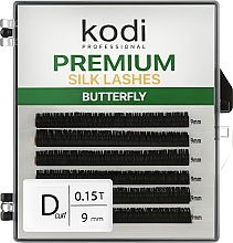 Накладні вії Butterfly Green D 0.15 (6 рядів: 9 мм) - Kodi Professional — фото N1