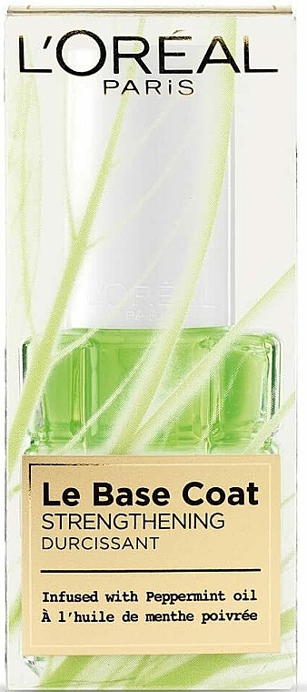 Базове покриття для нігтів з перцевою м'ятою - Loreal Paris Le Base Coat Strengthening Nail Polish — фото N2