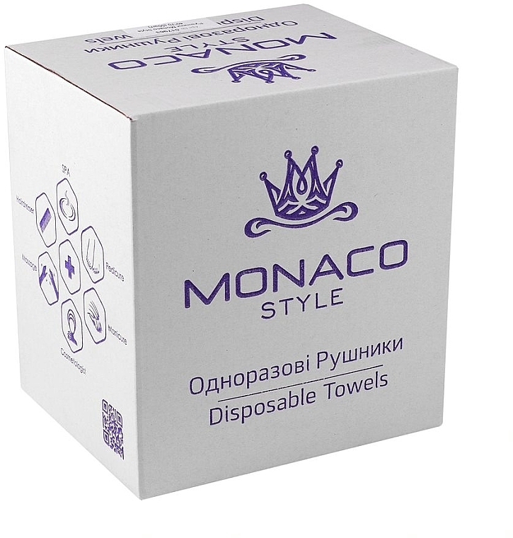 Рушники одноразові 40 х 70 см, складені, гладенькі, 50 шт. - Monaco Style — фото N3
