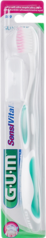 Зубная щетка "Sensi Vital", мягкая, бело-зеленая - G.U.M Ultra Soft Toothbrush — фото N1