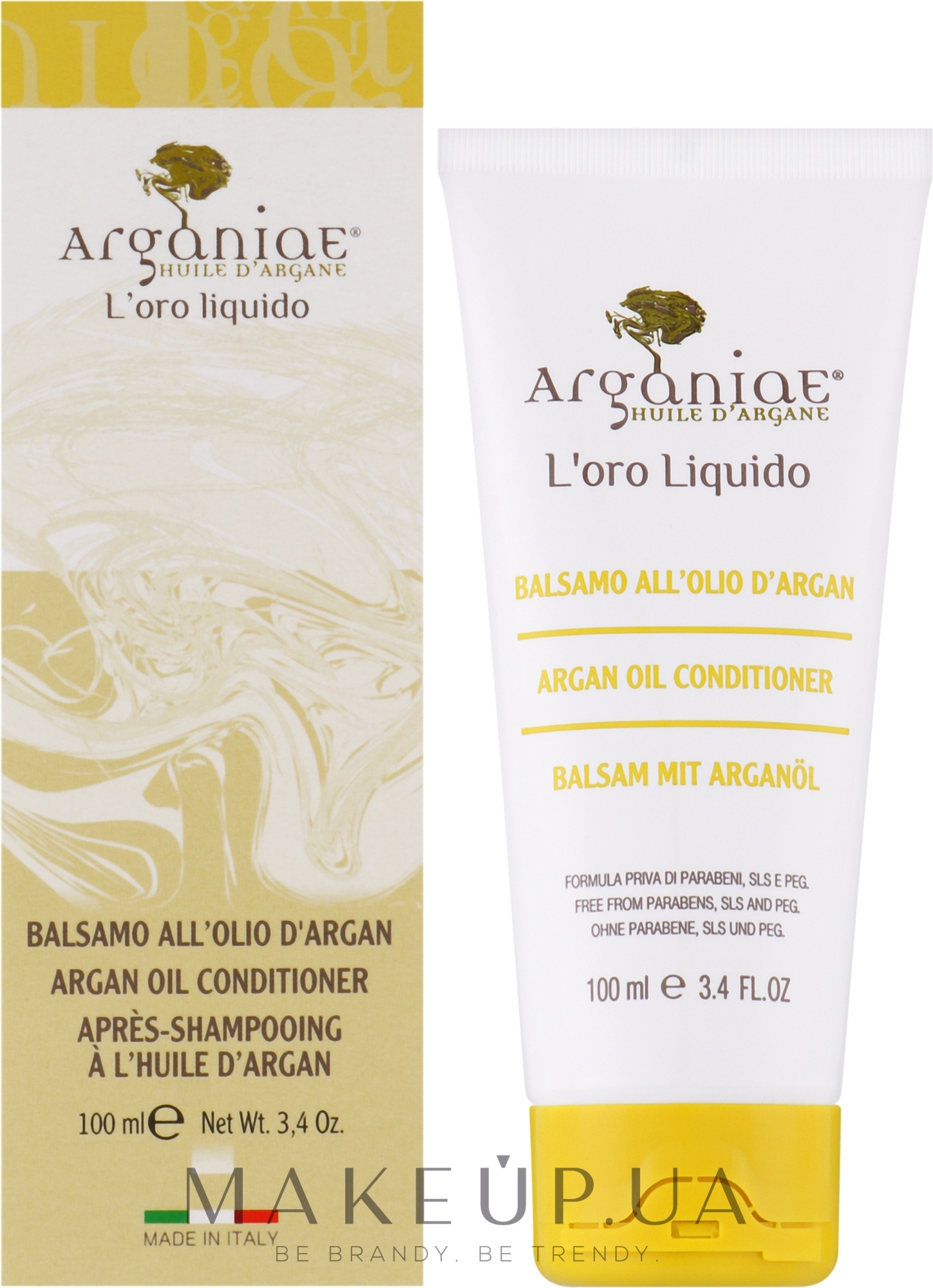 Кондиціонер для всіх типів волосся з аргановою олією - Arganiae L'oro Liquido Conditioner With Argan Oil (туба) — фото 100ml