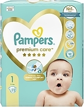 Підгузки Premium Care 1 (2-5 кг), 72 шт. - Pampers — фото N2