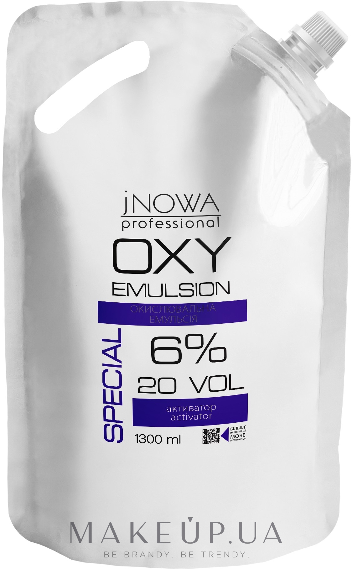 Окислювальна емульсія 6% - jNOWA Professional OXY Emulsion Special 20 vol (дой-пак) — фото 1300ml
