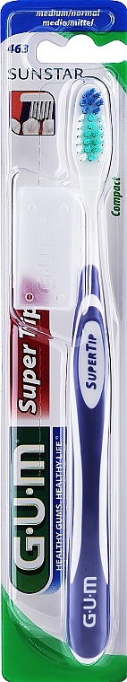 Зубна щітка середньої жорсткості, фіолетова - G.U.M Super Tip Medium Toothbrush — фото N1