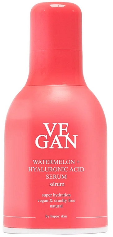 Суперзволожувальна сироватка з кавуном і гіалуроновою кислотою - Vegan By Happy Skin Watermelon + Hyaluronic Acid Serum — фото N2