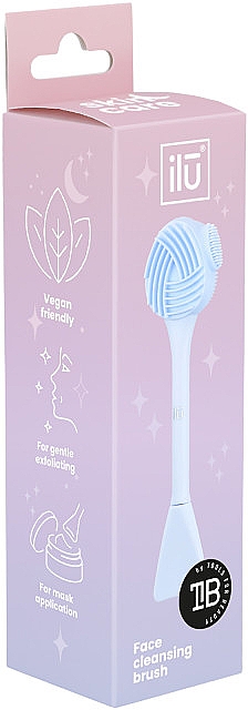 Щітка для вмивання і масажу обличчя, блакитна - Ilu Face Cleansing Brush — фото N3