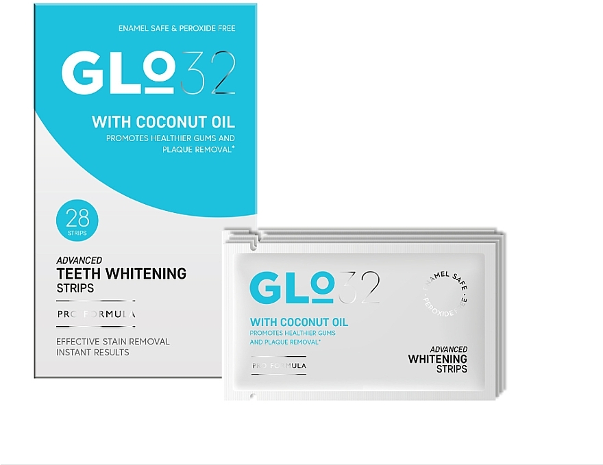 Відбілювальні смужки на 14 днів - Glo 32 Advanced Teeth Whitening Strips — фото N1