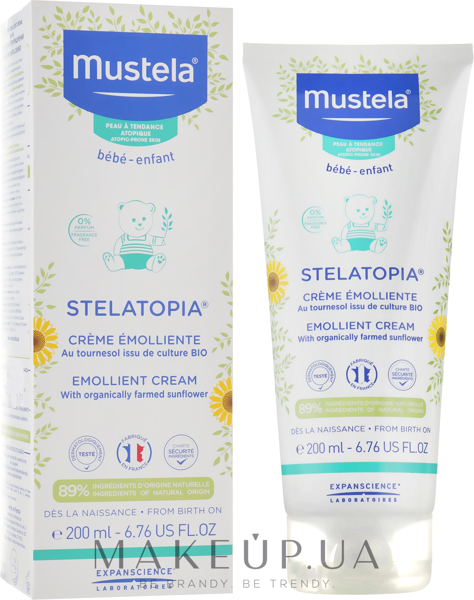 Крем для сухої та атопічної шкіри - Mustela Stelatopia Emollient Cream With Sunflower — фото 200ml