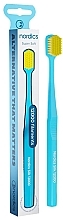 Парфумерія, косметика Зубна щітка Silk 12000 Blue, блакитна з жовтим - Nordics Premium Toothbrush Ultra Soft