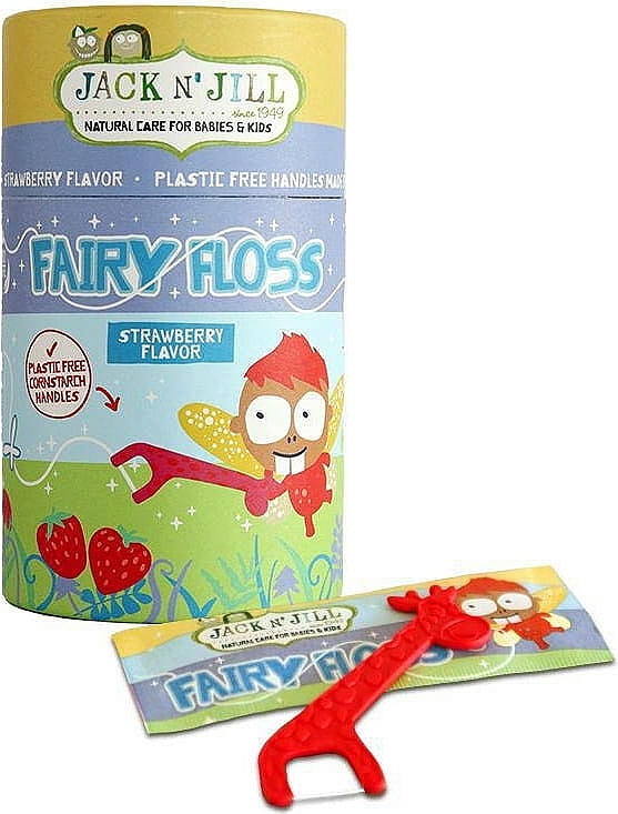 Детская зубная нить "Клубника" - Jack N' Jill Kids Fairy Floss Strawbery Flavour — фото N1