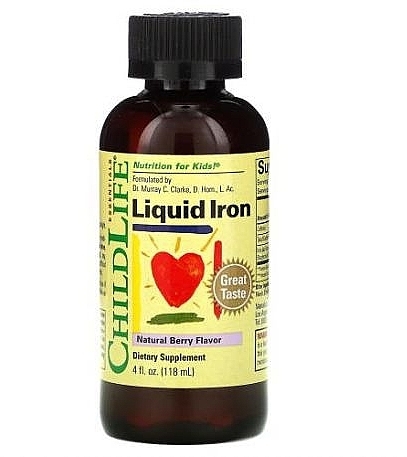 Витамины "Жидкое железо", с натуральным ягодным вкусом - Child Life Liquid Iron — фото N1