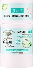 Маска-стік для обличчя - Le Petit Olivier Aloe Vera & Green Tea 3in1 Face Mask — фото N1