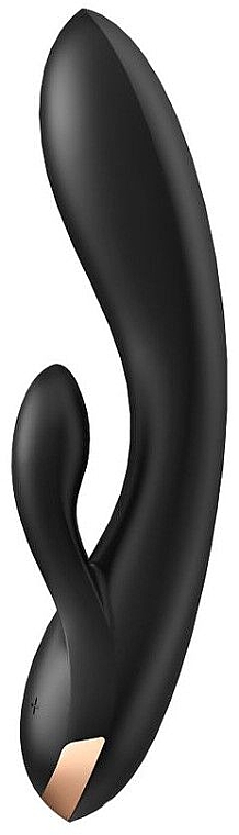 Вібратор-кролик, чорний - Satisfyer Double Flex Connect App Black — фото N2