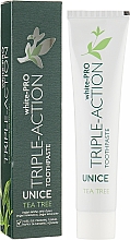 Успокаивающая зубная паста с ромашкой и чайным деревом - Unice White-Pro Triple-Action Toothpaste — фото N2
