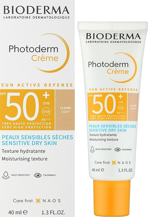 Солнцезащитный крем для чувствительной сухой кожи - Bioderma Photoderm Cream SPF50+ Sensitive Dry Skin Light — фото N2