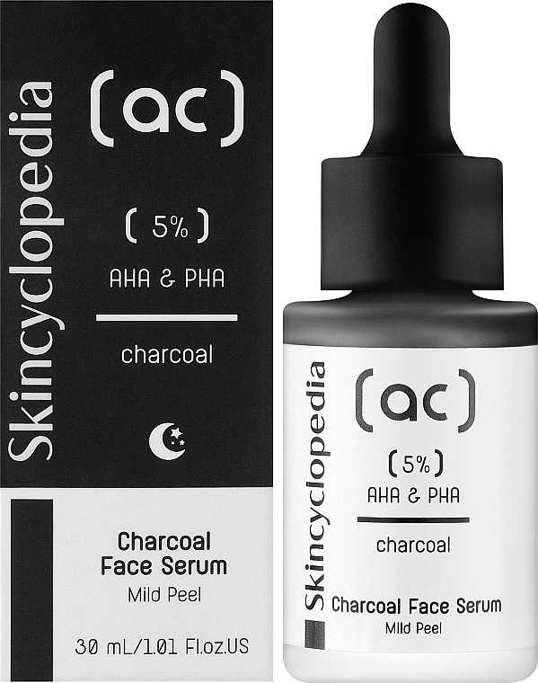 Сироватка для обличчя з 5% комплексом AHA + PHA - Skincyclopedia Charcoal 5% AHA + PHA Complex — фото N2