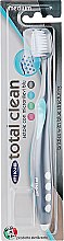 Зубная щетка "Total Clean", средней жесткости, серо-голубая - Piave Total Clean Medium Toothbrush — фото N1