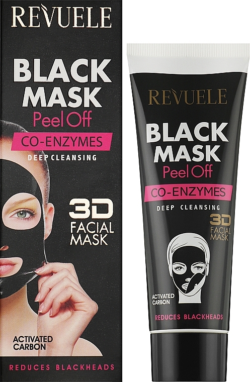 Чорна маска для обличчя "Коензим Q10" - Revuele Black Mask Peel Off Co-Enzymes — фото N2