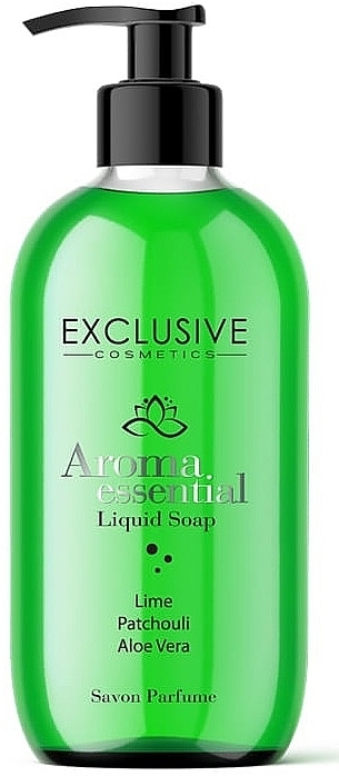 Жидкое мыло "Лайм, пачули, алоэ вера" - Exclusive Cosmetics Aroma Essential Liquid Soap — фото N1