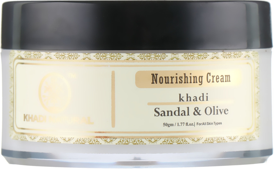 Живильний крем "Сандал і олива" - Khadi Sandal & Olive Herbal Nourishing Cream — фото N1